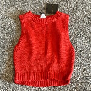 Le Lis Red Knit Sleeveless Top